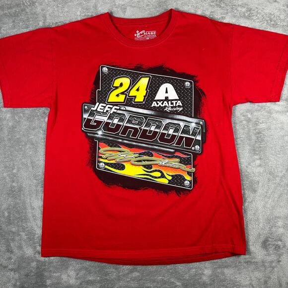 Jeff Gordon Shirt Men's L Double Sided Red Graphic Chase Authentics - Picture 1 of 7